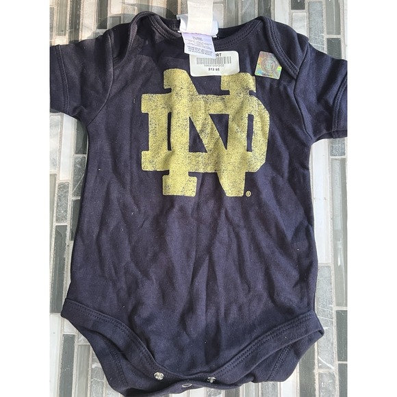 Tops - NWT NCAA Notre‎ Dame University Baby Bodysuit 3/6 Months Navy